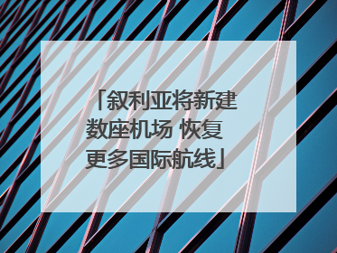 叙利亚将新建数座机场 恢复更多国际航线