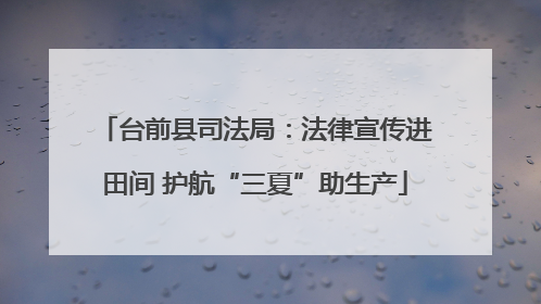 台前县司法局：法律宣传进田间 护航“三夏”助生产