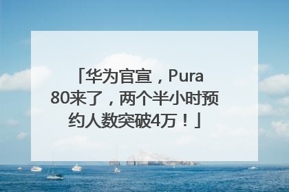 华为官宣，Pura 80来了，两个半小时预约人数突破4万！
