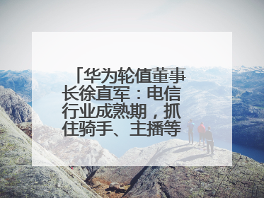 华为轮值董事长徐直军：电信行业成熟期，抓住骑手、主播等成长型需求