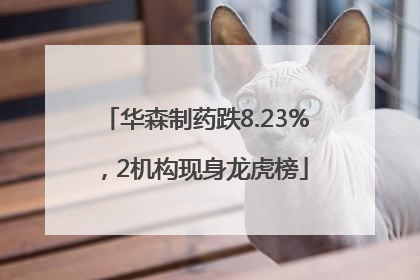 华森制药跌8.23%，2机构现身龙虎榜