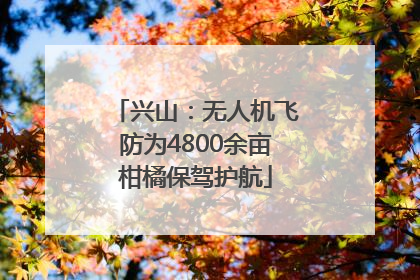 兴山：无人机飞防为4800余亩柑橘保驾护航