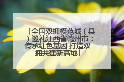 全国双拥模范城（县）巡礼江西省赣州市：传承红色基因 打造双拥共建新高地