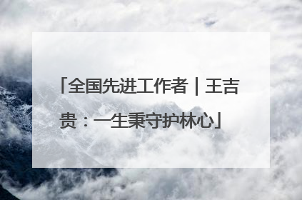 全国先进工作者｜王吉贵：一生秉守护林心