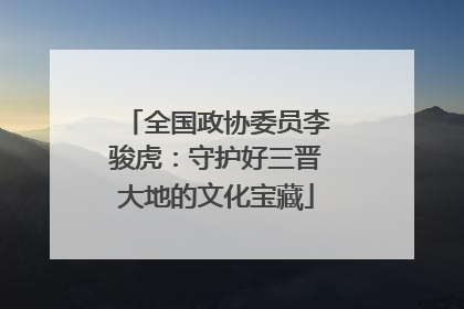 全国政协委员李骏虎：守护好三晋大地的文化宝藏