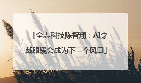 全志科技陈智翔：AI穿戴眼镜会成为下一个风口