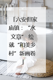 六安但家庙镇：“水文章” 绘就“和美乡村”新画卷