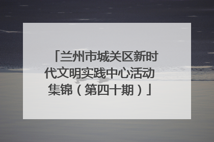 兰州市城关区新时代文明实践中心活动集锦（第四十期）