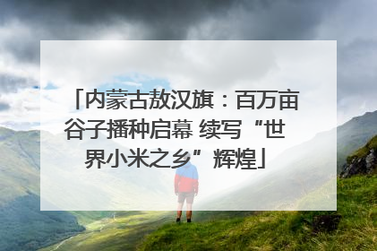内蒙古敖汉旗：百万亩谷子播种启幕 续写“世界小米之乡”辉煌