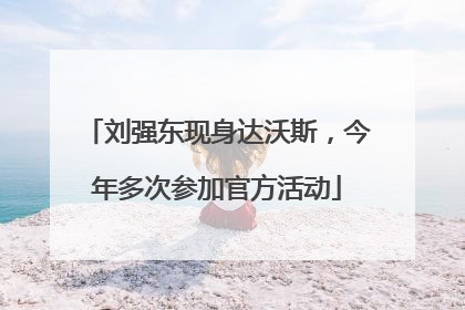 刘强东现身达沃斯，今年多次参加官方活动