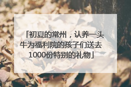 初夏的常州，认养一头牛为福利院的孩子们送去1000份特别的礼物