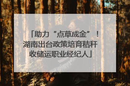 助力“点草成金”！湖南出台政策培育秸秆收储运职业经纪人