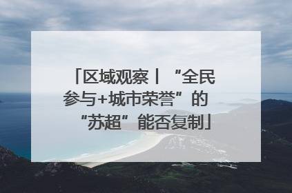 区域观察丨“全民参与+城市荣誉”的“苏超”能否复制