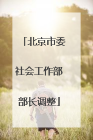北京市委社会工作部部长调整