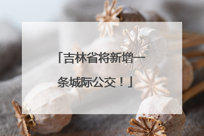 吉林省将新增一条城际公交！