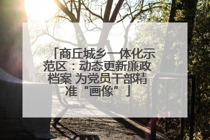 商丘城乡一体化示范区：动态更新廉政档案 为党员干部精准“画像”