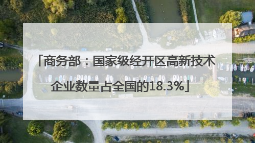 商务部：国家级经开区高新技术企业数量占全国的18.3%