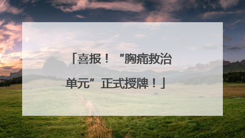 喜报！“胸痛救治单元”正式授牌！