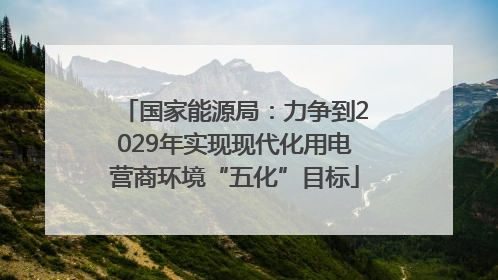 国家能源局：力争到2029年实现现代化用电营商环境“五化”目标