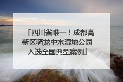 四川省唯一！成都高新区骑龙中水湿地公园入选全国典型案例