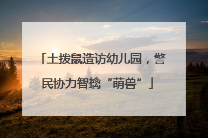 土拨鼠造访幼儿园，警民协力智擒“萌兽”
