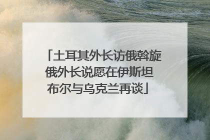土耳其外长访俄斡旋 俄外长说愿在伊斯坦布尔与乌克兰再谈