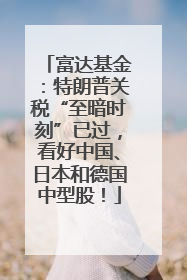 富达基金：特朗普关税“至暗时刻”已过，看好中国、日本和德国中型股！