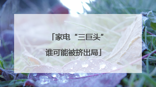 家电“三巨头”谁可能被挤出局