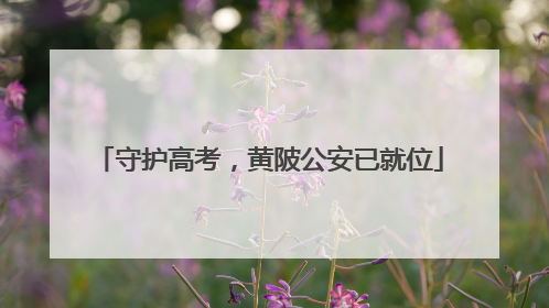 守护高考，黄陂公安已就位