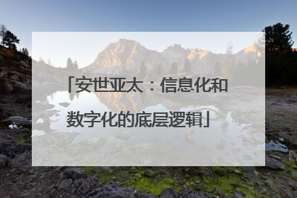 安世亚太：信息化和数字化的底层逻辑