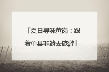 夏日寻味黄岗：跟着单县非遗去旅游