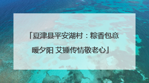 夏津县平安湖村：粽香包意暖夕阳 艾锤传情敬老心
