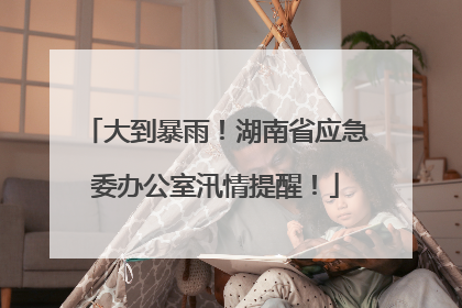 大到暴雨！湖南省应急委办公室汛情提醒！