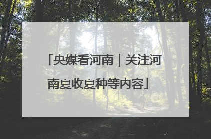 央媒看河南｜关注河南夏收夏种等内容