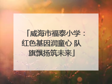 威海市福泰小学：红色基因润童心 队旗飘扬筑未来
