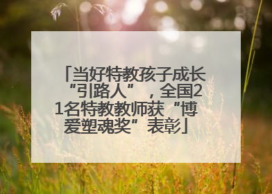当好特教孩子成长“引路人”，全国21名特教教师获“博爱塑魂奖”表彰