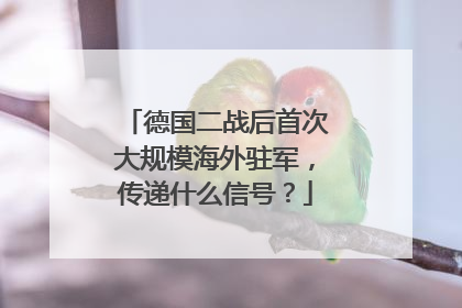 德国二战后首次大规模海外驻军，传递什么信号？