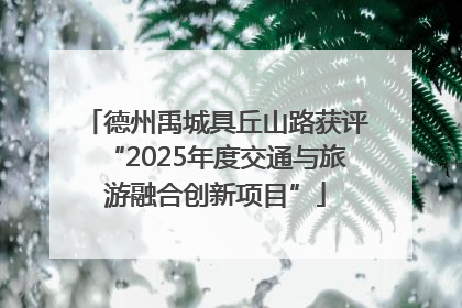 德州禹城具丘山路获评“2025年度交通与旅游融合创新项目”