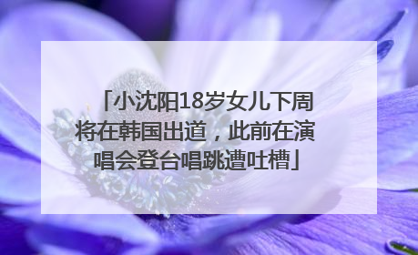 小沈阳18岁女儿下周将在韩国出道，此前在演唱会登台唱跳遭吐槽