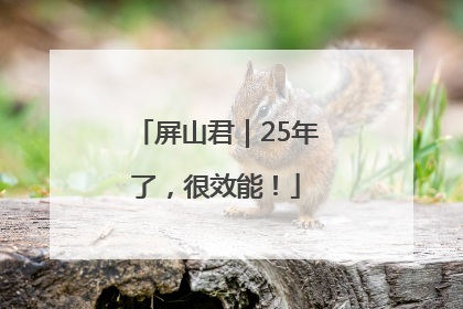 屏山君｜25年了，很效能！