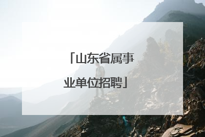 山东省属事业单位招聘