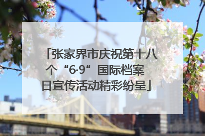 张家界市庆祝第十八个“6·9”国际档案日宣传活动精彩纷呈