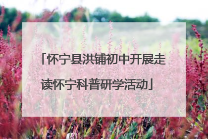 怀宁县洪铺初中开展走读怀宁科普研学活动