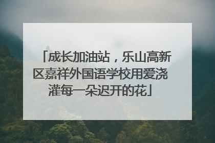 成长加油站，乐山高新区嘉祥外国语学校用爱浇灌每一朵迟开的花