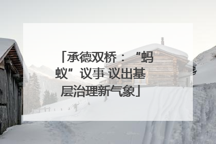 承德双桥：“蚂蚁”议事 议出基层治理新气象