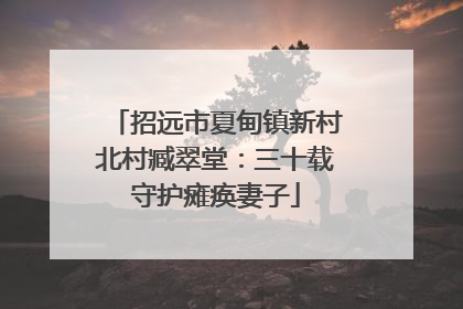 招远市夏甸镇新村北村臧翠堂：三十载守护瘫痪妻子