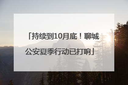 持续到10月底！聊城公安夏季行动已打响