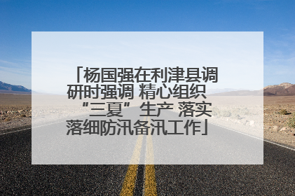 杨国强在利津县调研时强调 精心组织“三夏”生产 落实落细防汛备汛工作