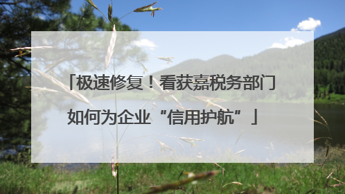 极速修复！看获嘉税务部门如何为企业“信用护航”