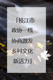 枝江市政协一线协商激发乡村文化新活力